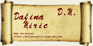 Dafina Mirić vizit kartica
